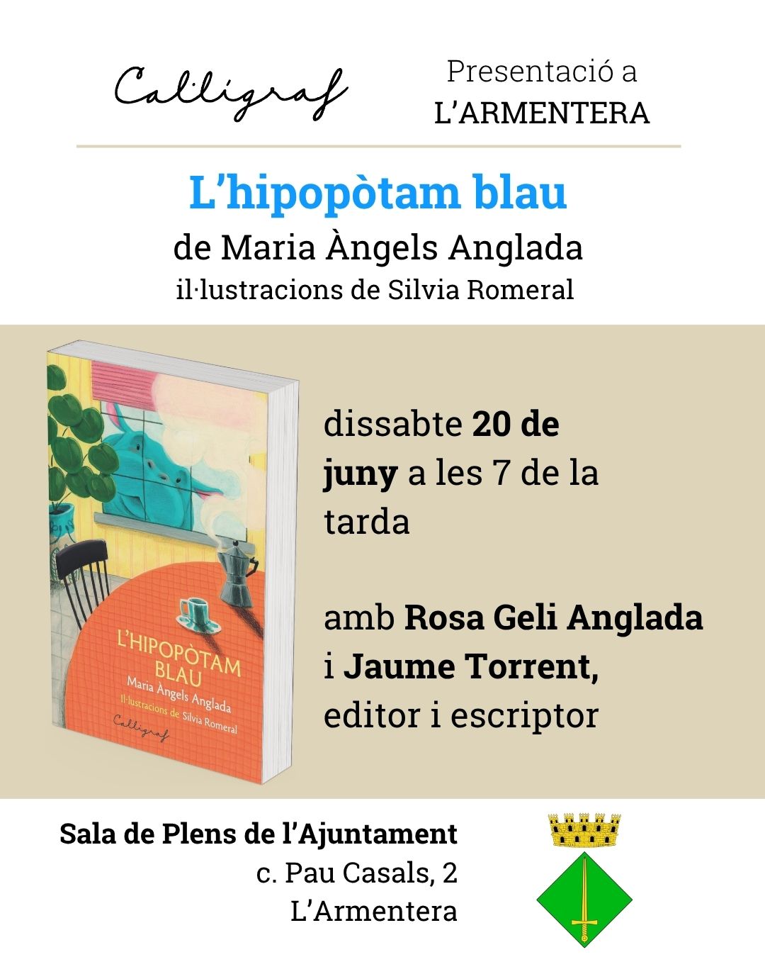 📚💙 Presentació de «L’hipopòtam blau» a L’Armentera
